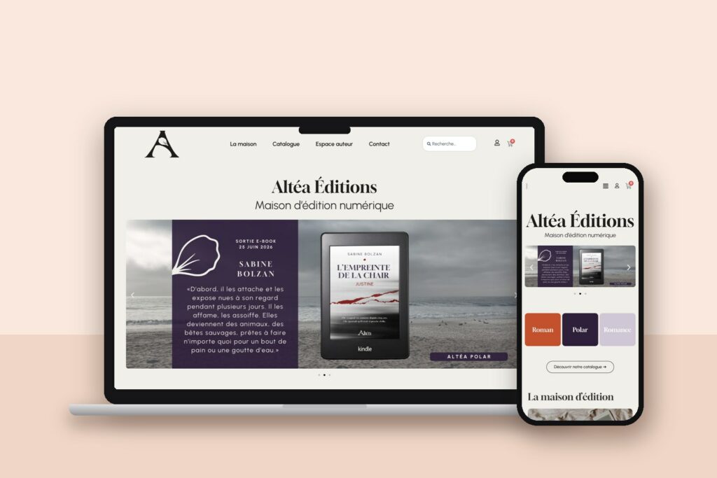 Site Altéa Éditions réalisé par Connect Positive