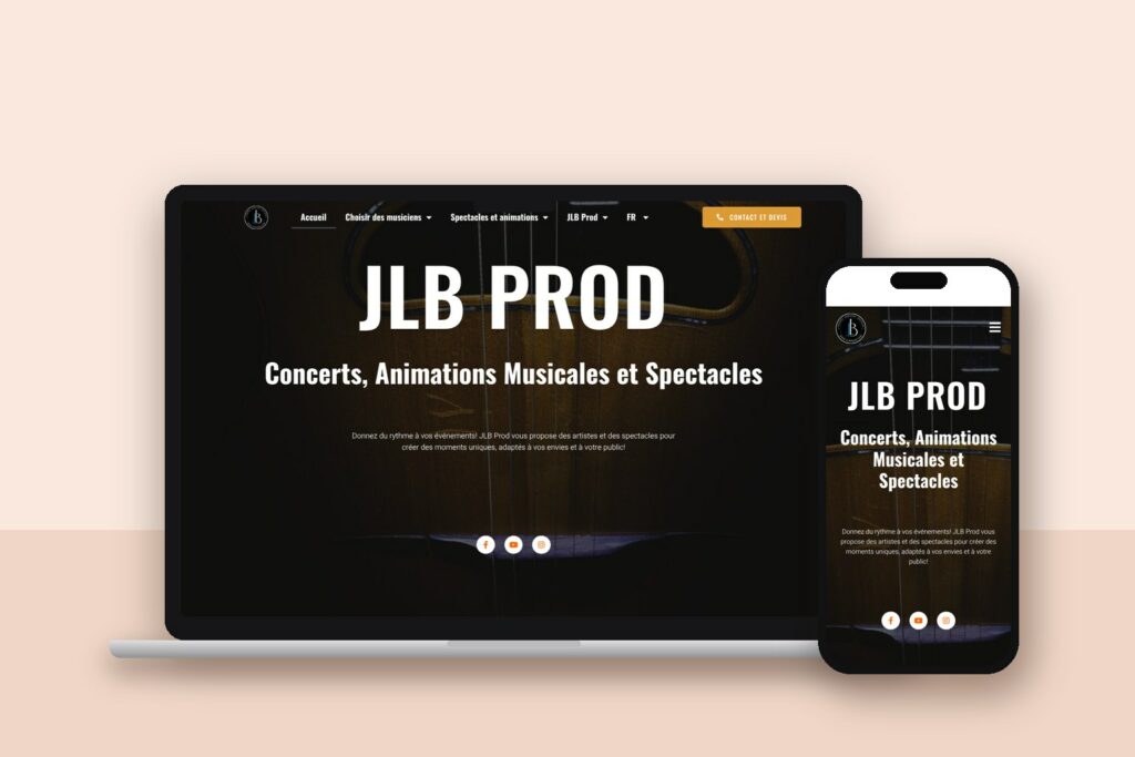 Site JLB Prod réalisé par Connect Positive